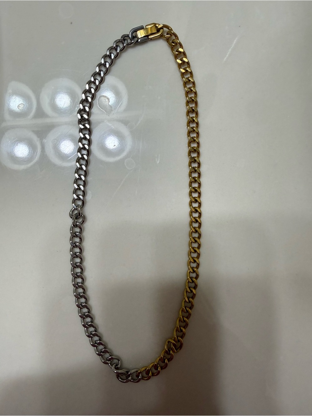 Stainless Steel Two Tone Chain Necklace